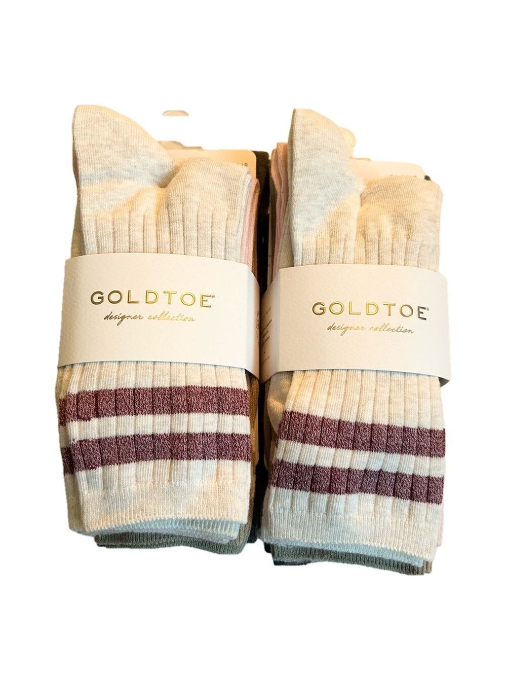 GOLDTOE Woman’s Ribbed Crew Socks 12 Pairs Assorted Colors Shoes Size 6 to 9